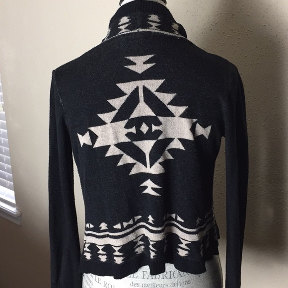Aztec Cascading Front Cardigan Sweater - Picture 2 of 5